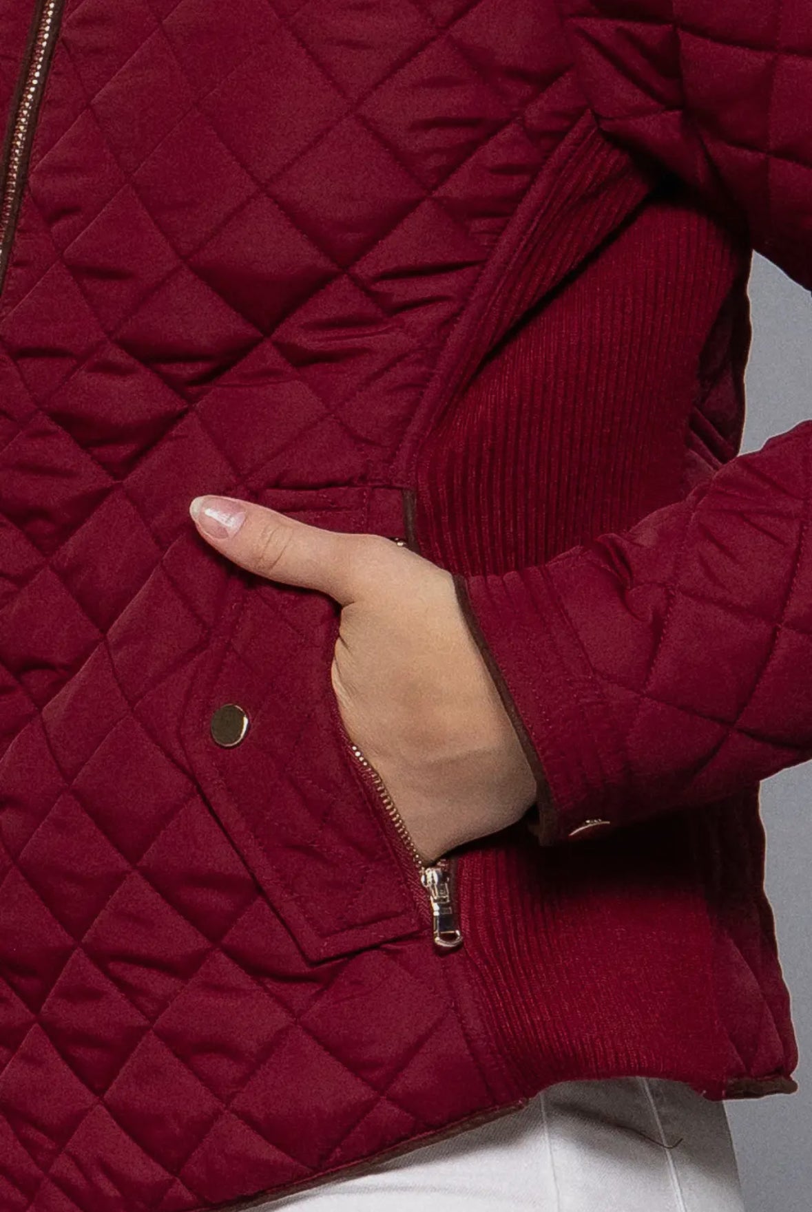 The Burgundy Luxe Quilted Jacket