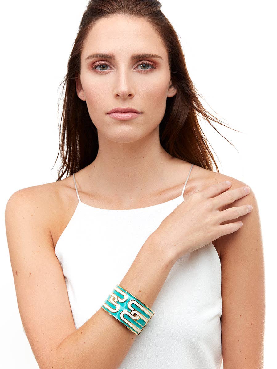 Safari Chic Hinged Cuff (Black)