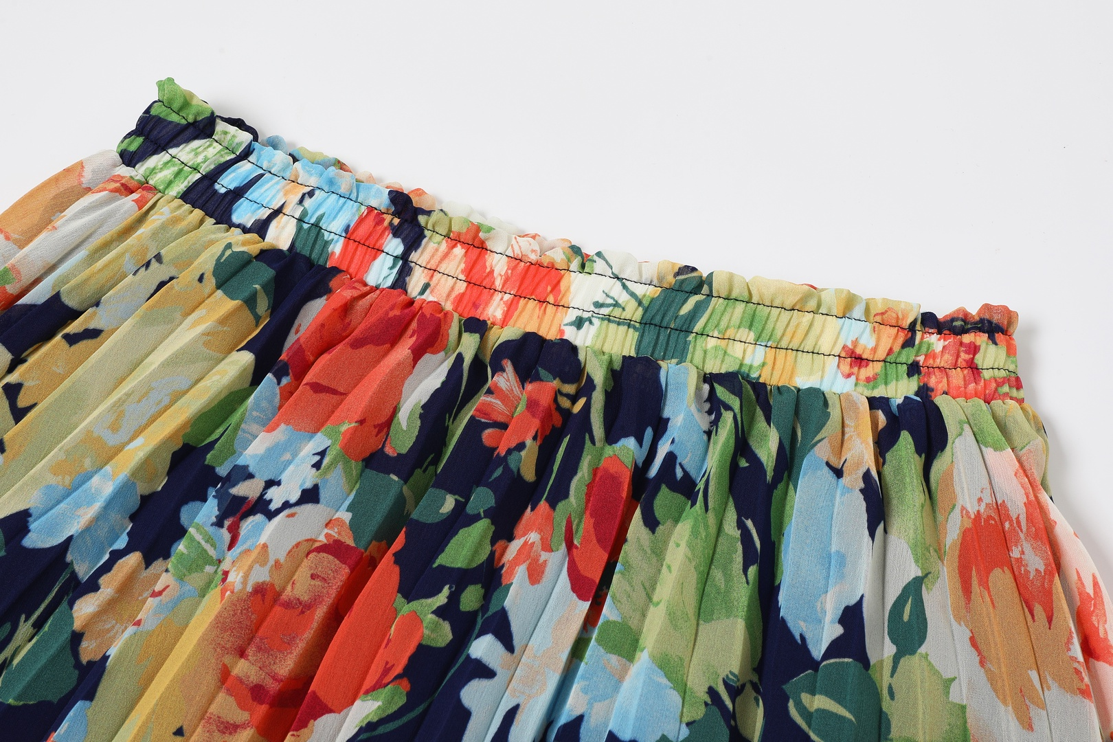 Monet Garden Pleated Maxi Skirt