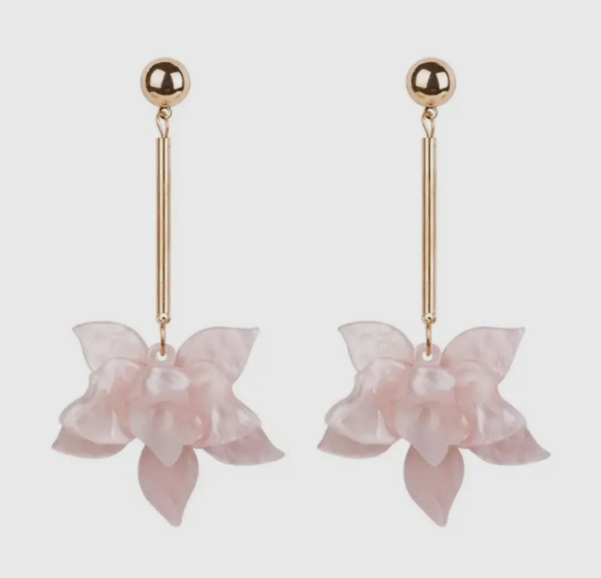 Francoise Pink Flower Drop Earrings