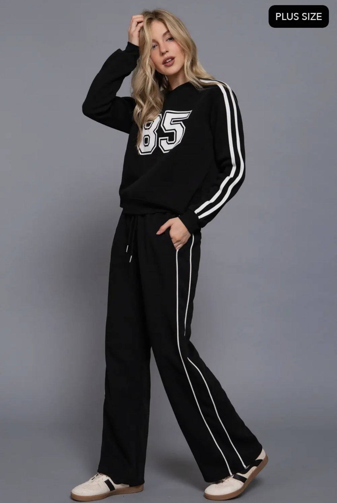 Lorenza Elevated Ease Stripe Crewneck Pullover - Curvy