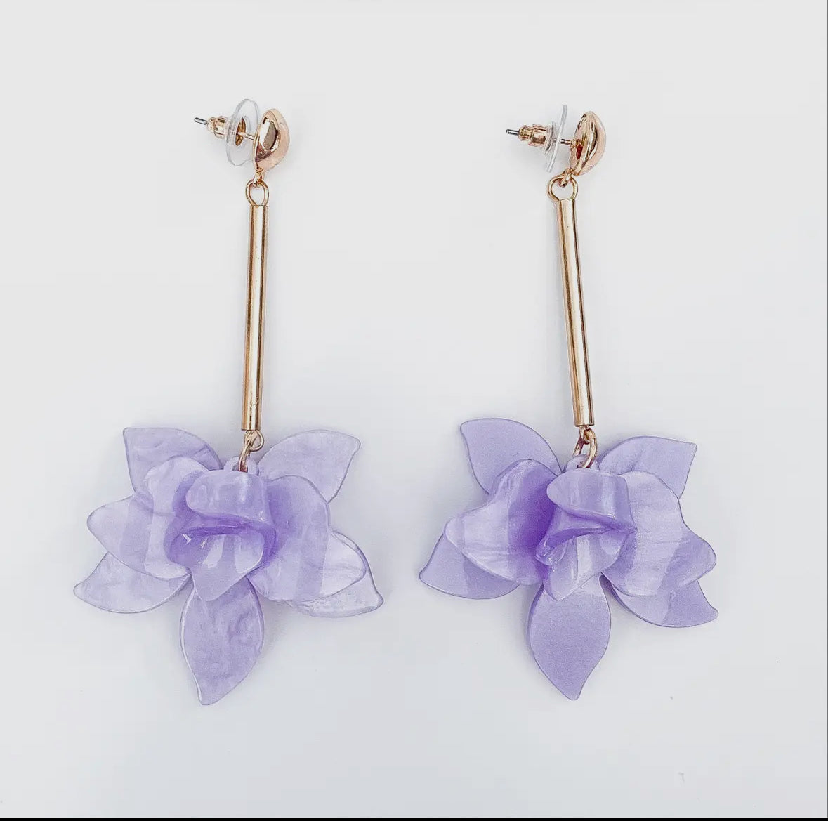 Francoise Lilac Flower Drop Earrings