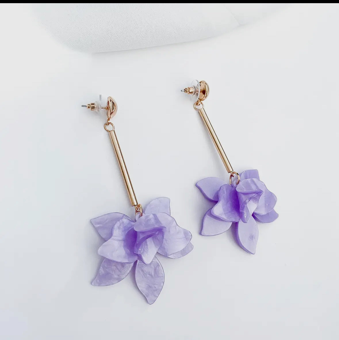 Francoise Lilac Flower Drop Earrings