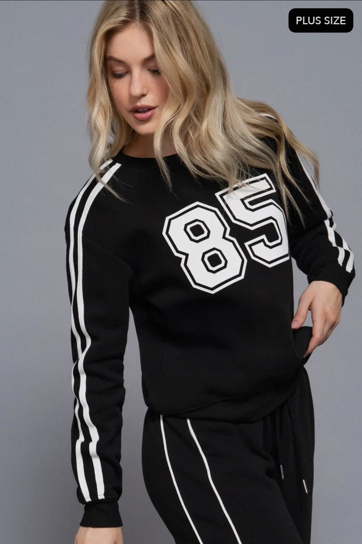 Lorenza Elevated Ease Stripe Crewneck Pullover - Curvy