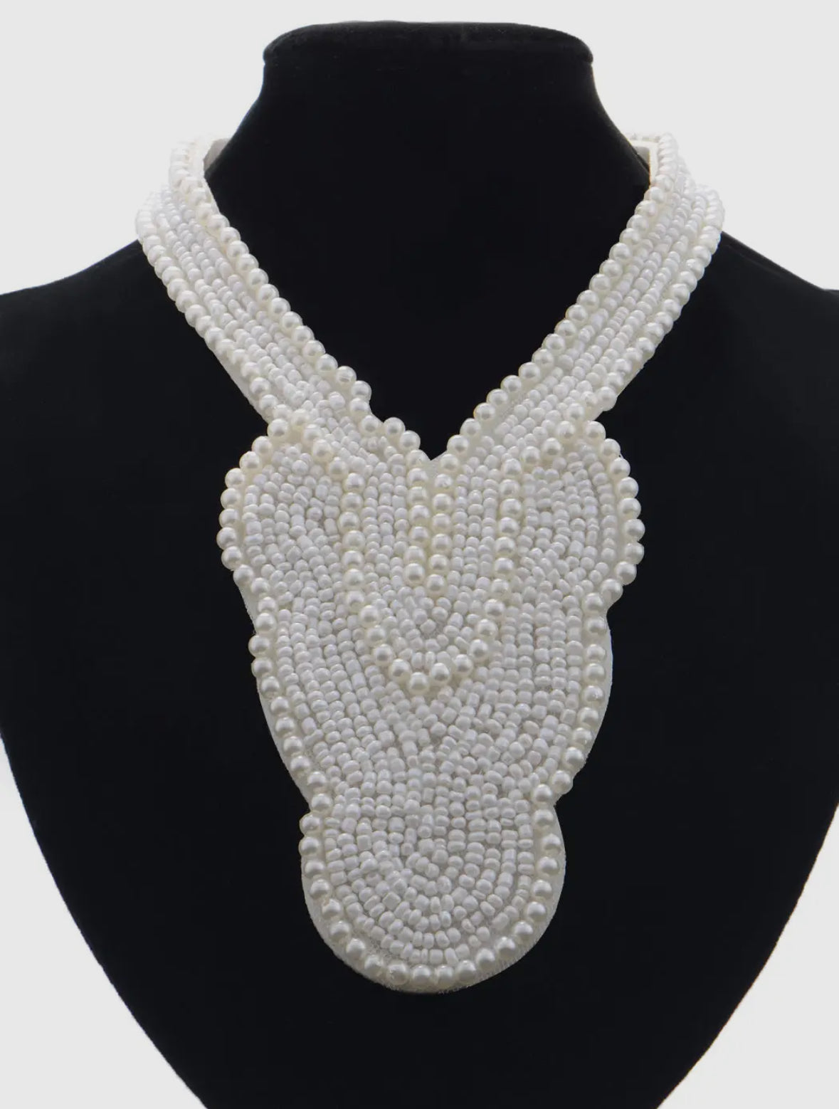 Faux Pearls Bib Collar Statement Necklace