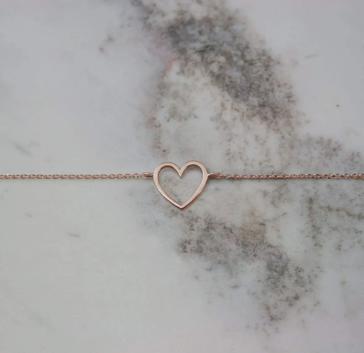 Dainty Silver Heart Charm Bracelet