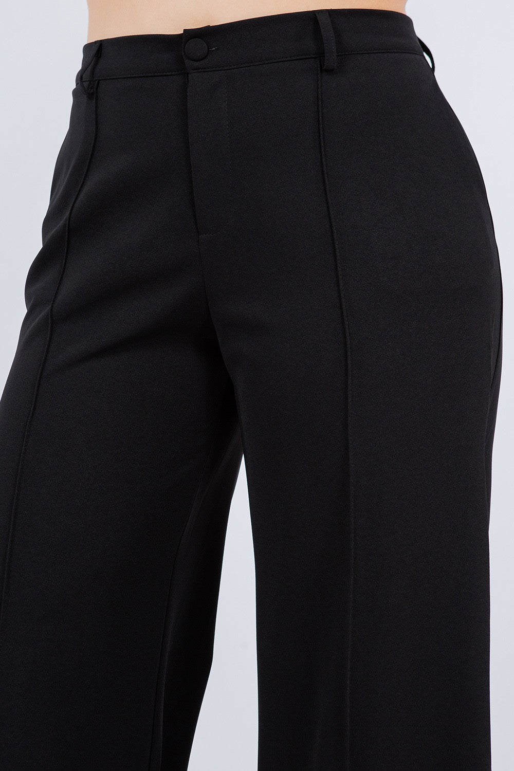 Curvy Solid Black Dressy Pants