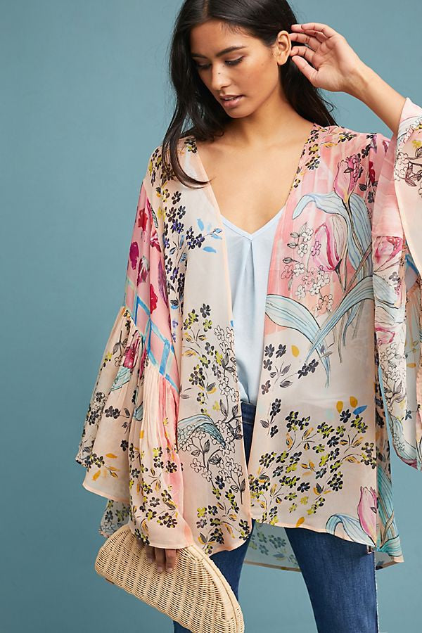 Ruffle Sleeve Kimono
