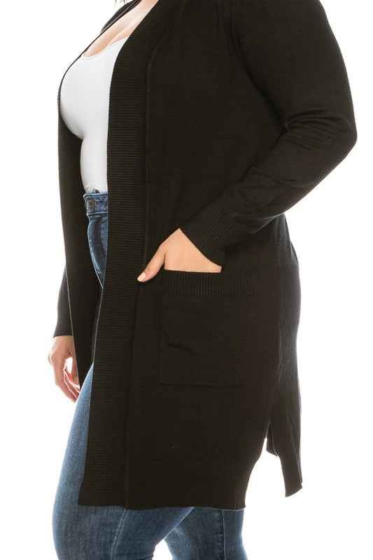 Long Open Curvy Size Cardigan