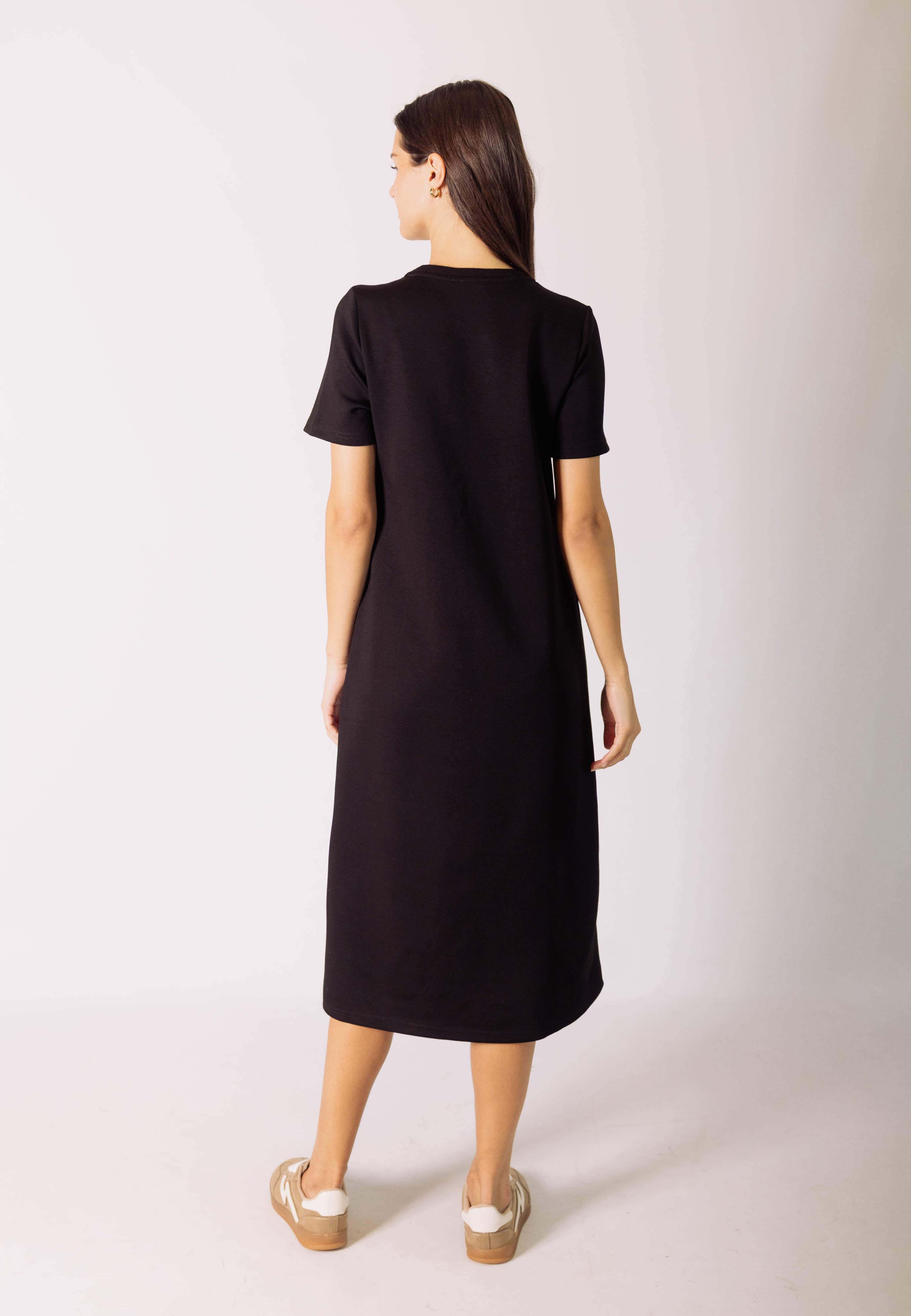 The Comfort Luxe Midi Dress (Black)