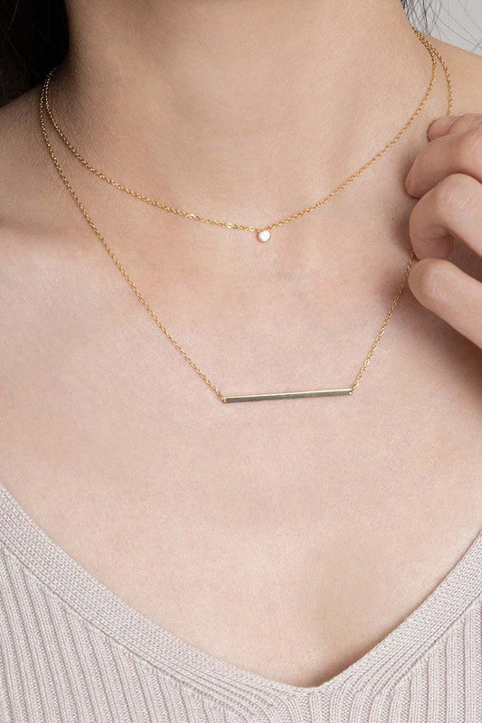 Modern Minimalist Bar Necklace