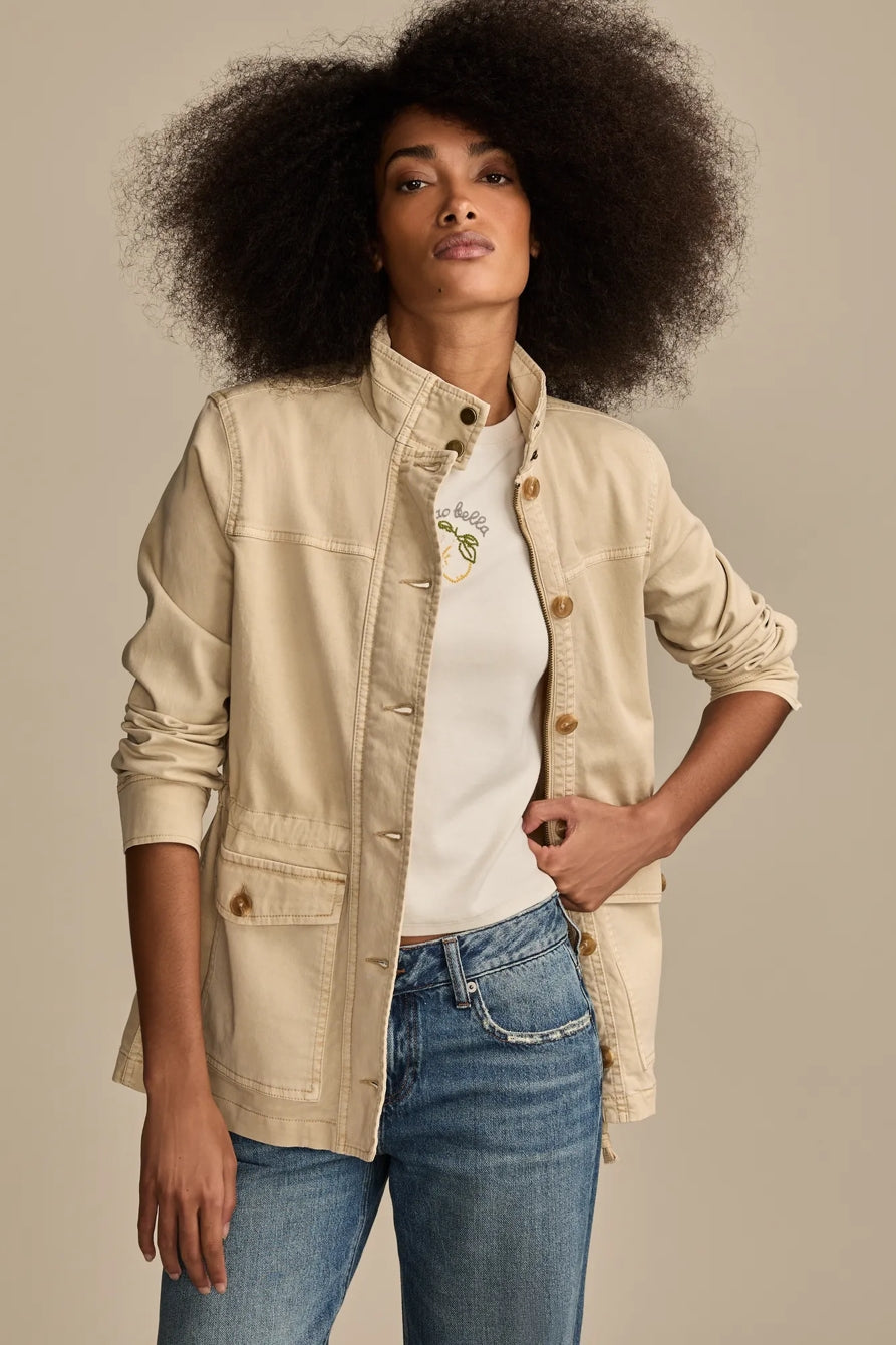 WOMENS LUCKY BRAND UTILITY JACKET - WOOD ASH