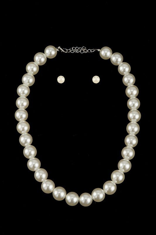 14mm Pearl Beaded Necklace Set - Lorenza Alessandra