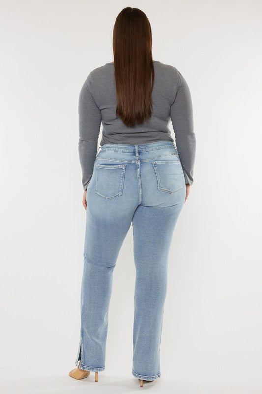 Curvy Mid Rise Y2K Medium Wash Bootcut Jeans