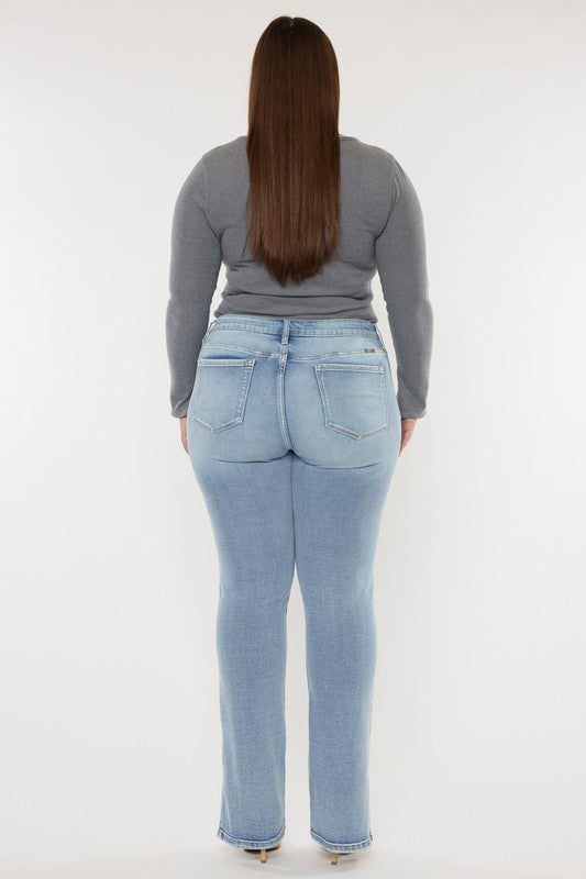 Curvy Mid Rise Y2K Medium Wash Bootcut Jeans