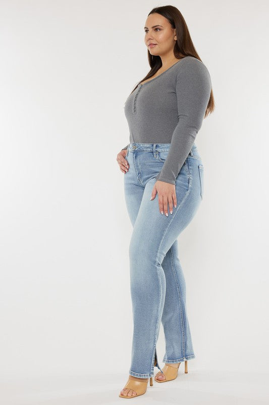 Curvy Mid Rise Y2K Medium Wash Bootcut Jeans