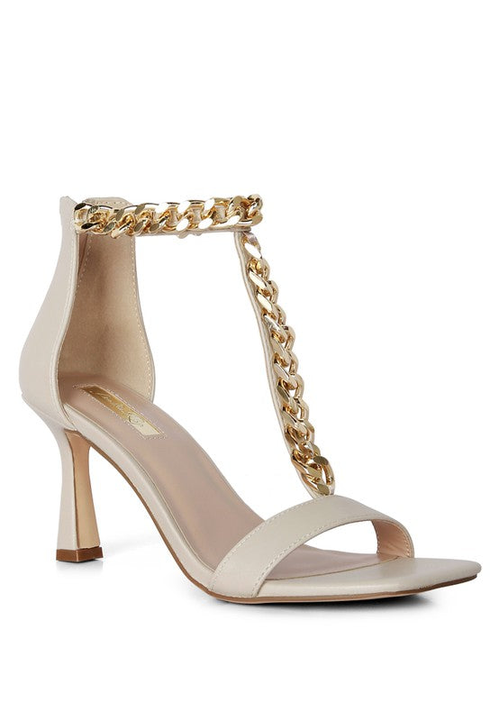 Glam Me Up T-Strap Chain Sandals