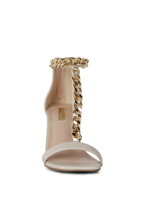 Glam Me Up T-Strap Chain Sandals