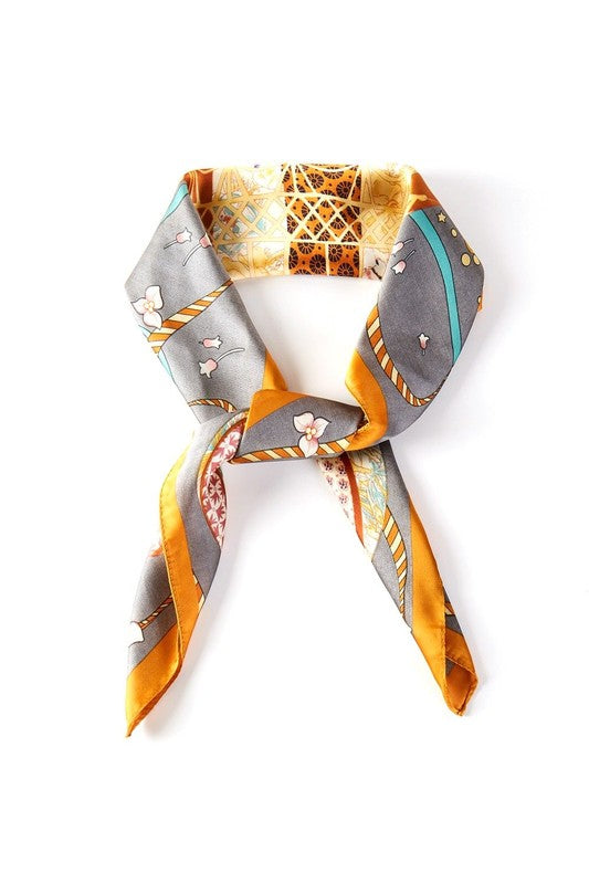 Hot Air Balloon Printed Silky Square Scarf