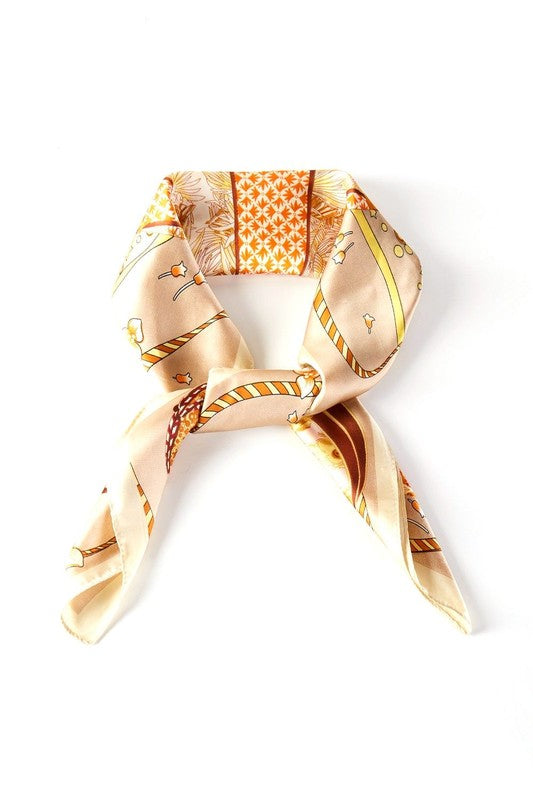 Hot Air Balloon Printed Silky Square Scarf