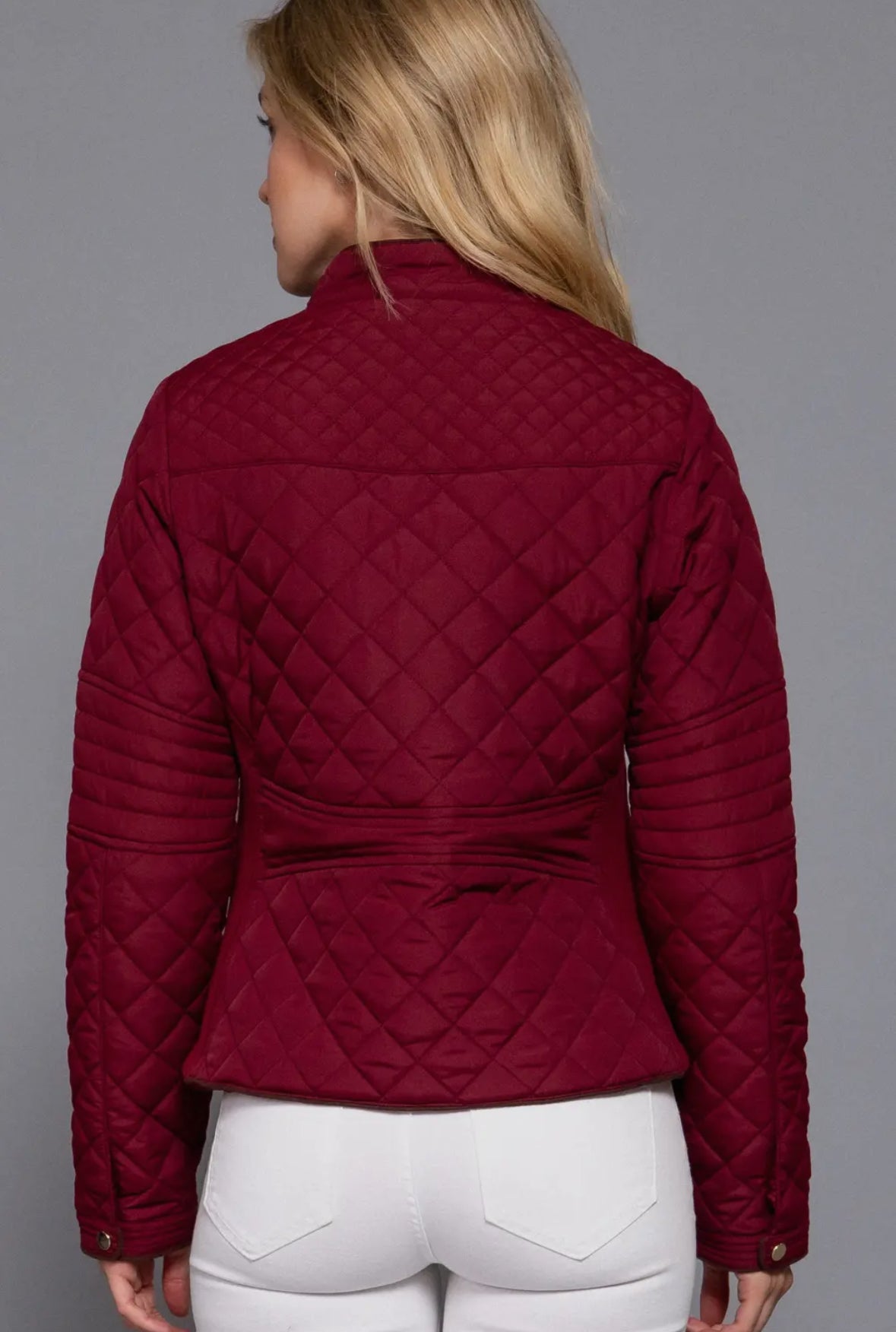 The Burgundy Luxe Quilted Jacket