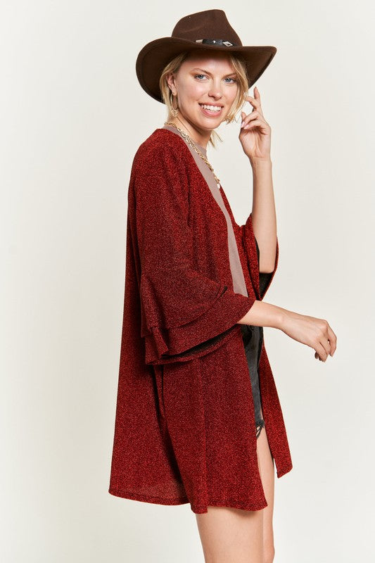 Glitter Bell sleeve Kimono Cardigan