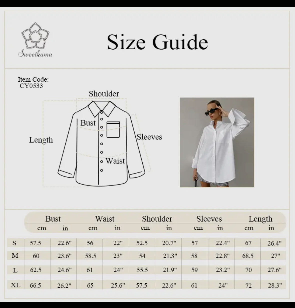 White Lapel Collar Button Down Shirt (Oversized Fit)