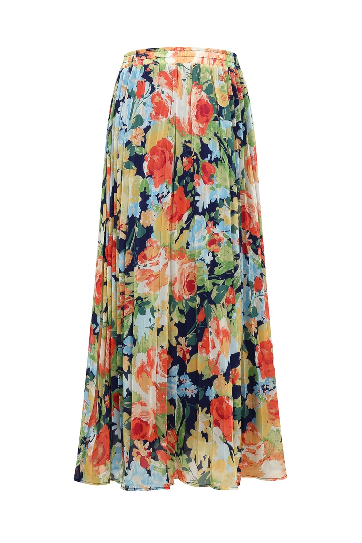 Monet Garden Pleated Maxi Skirt