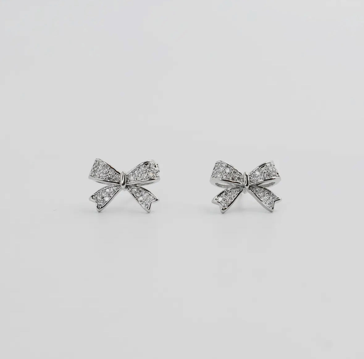 Sweet Bow Silver Earrings