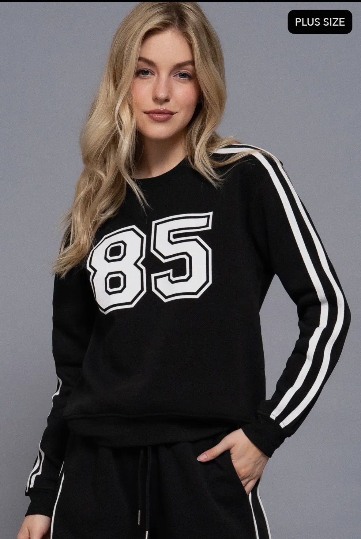 Lorenza Elevated Ease Stripe Crewneck Pullover - Curvy