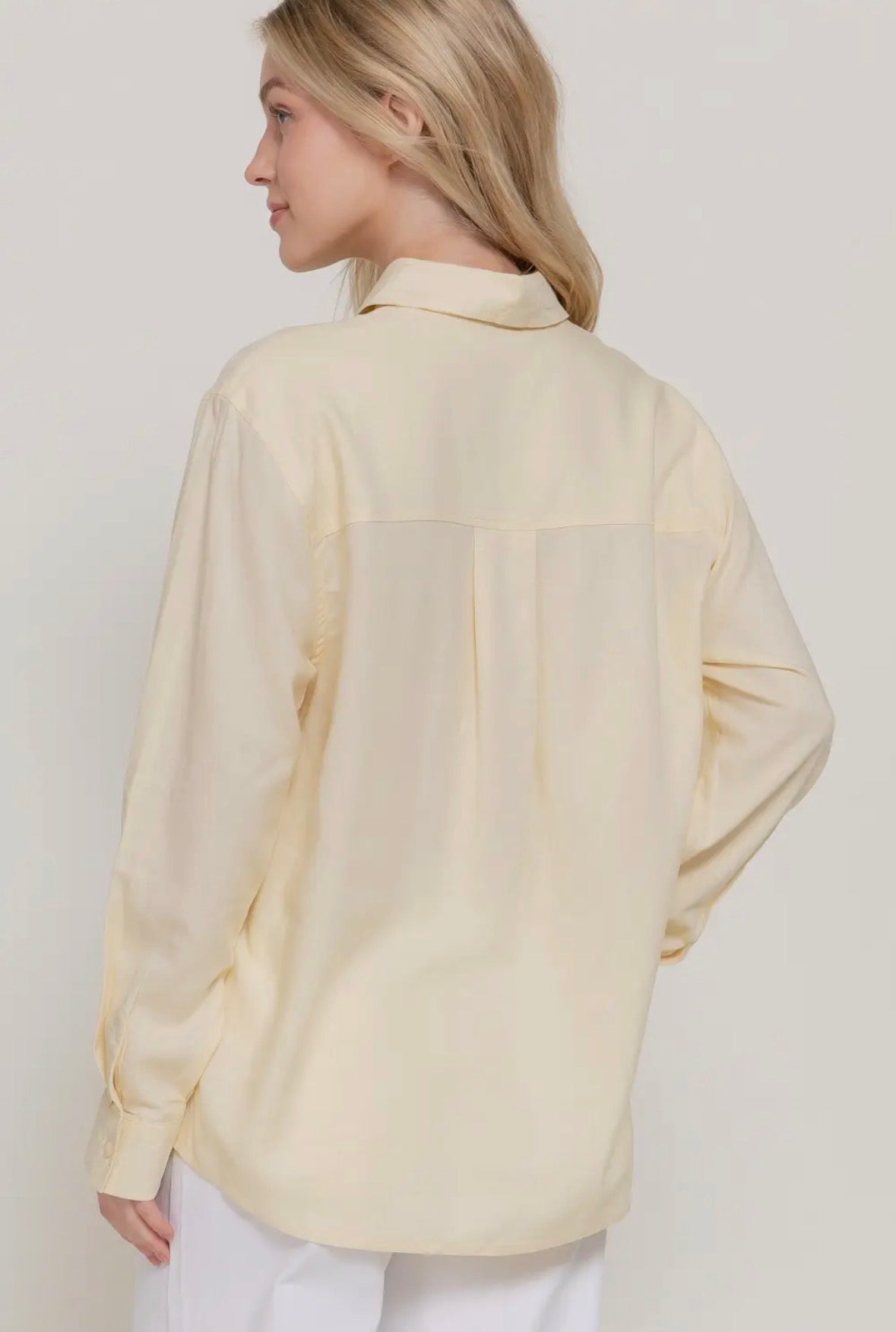 Everyday Easy Linen-Blend Shirt (Soft Yellow)