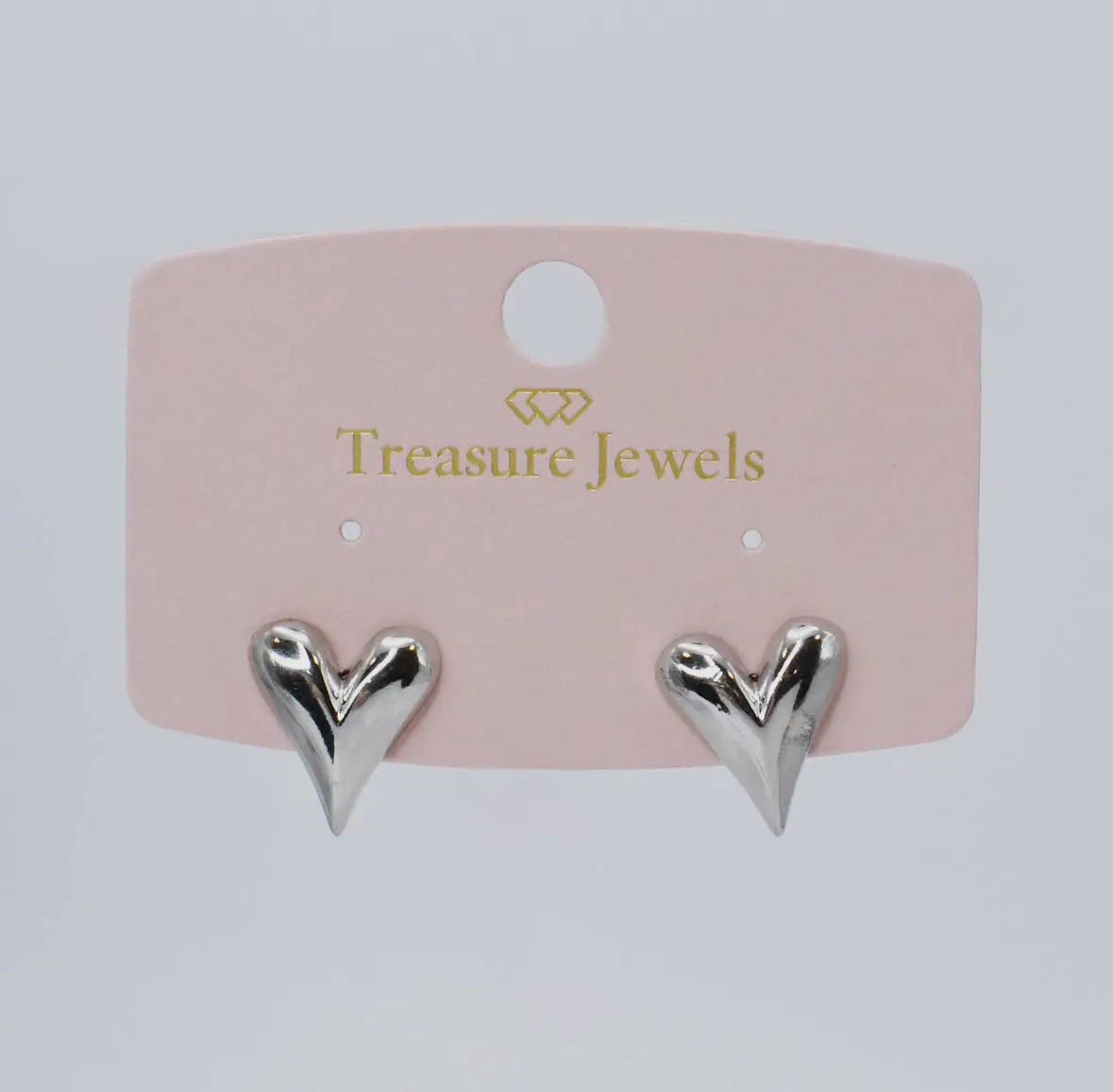 Heart Tear Stud Silver Earrings