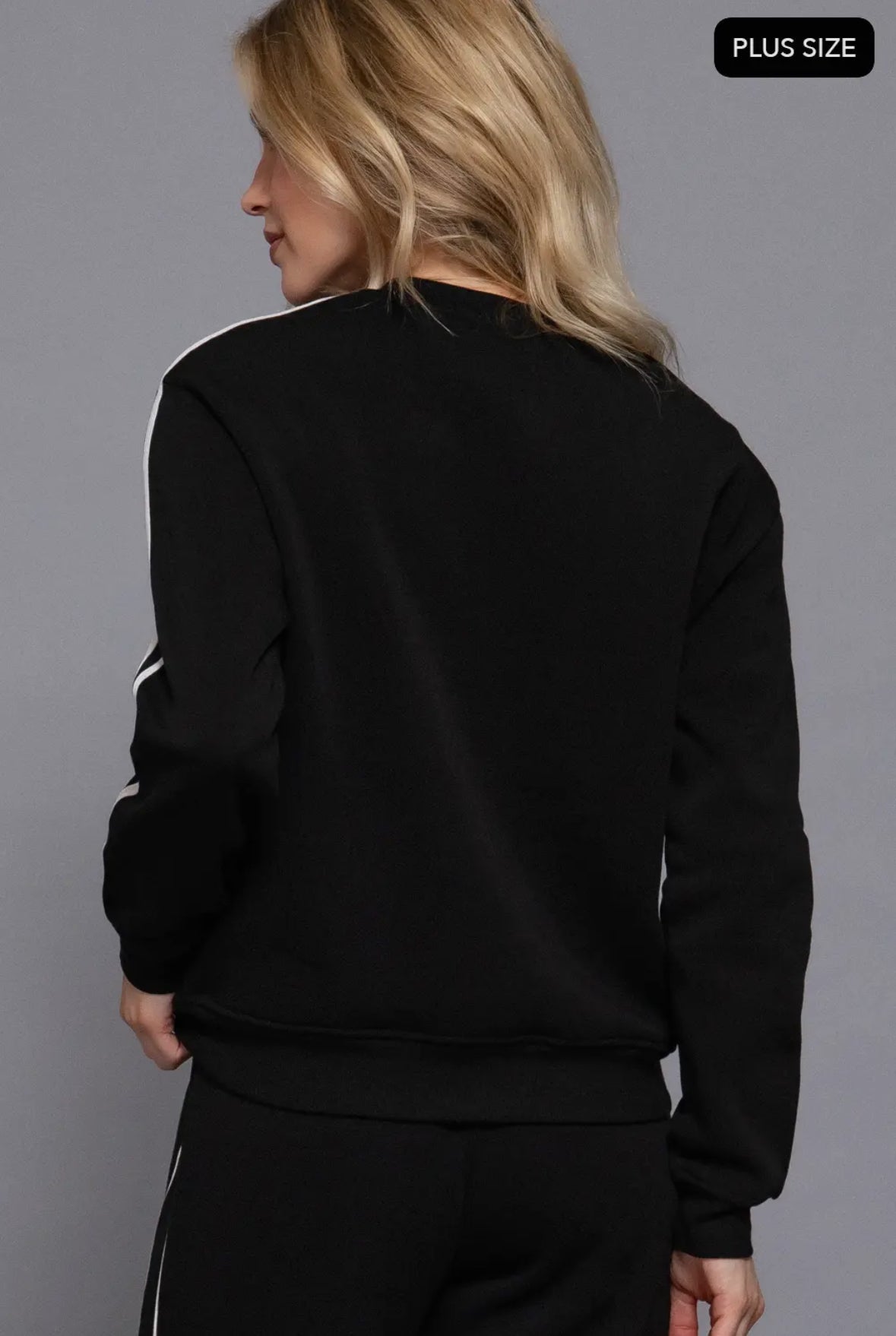 Lorenza Elevated Ease Stripe Crewneck Pullover - Curvy