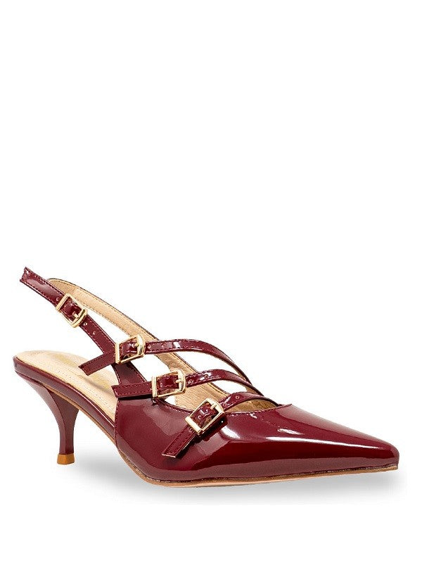 Burgundy Bliss Kitten Heels