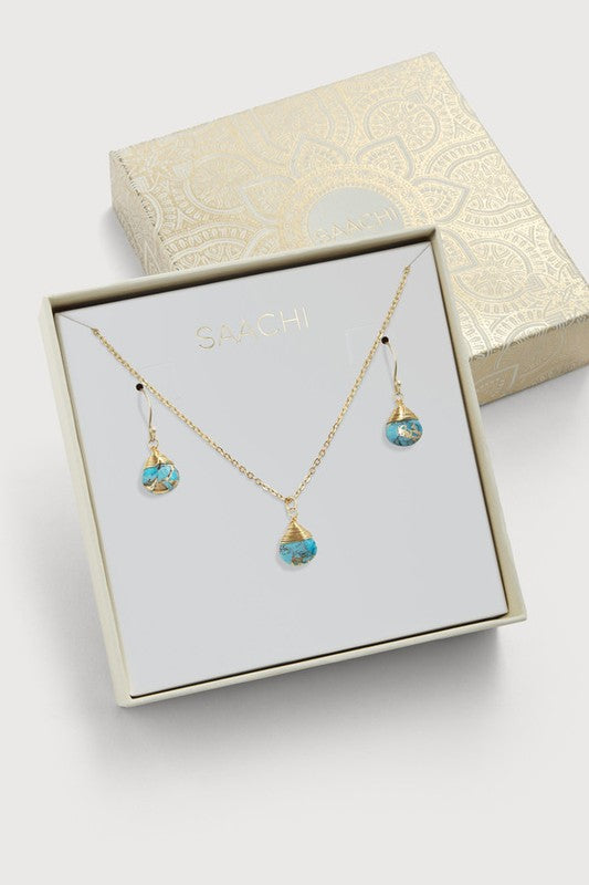 Mojave Mini Raindrop Earring and Necklace Set