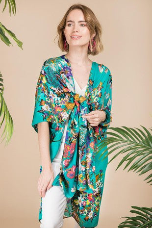 Lasdon Floral Ruana Kimono