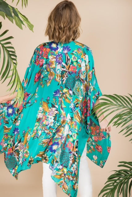 Lasdon Floral Ruana Kimono