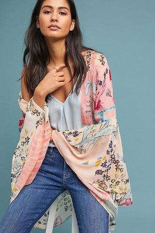 Ruffle Sleeve Kimono