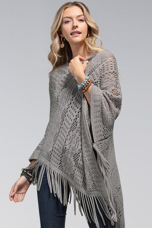 Soft Crochet Knit Poncho