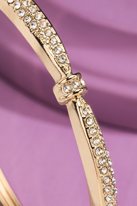 Pave Knot Hinge Gold Bracelet