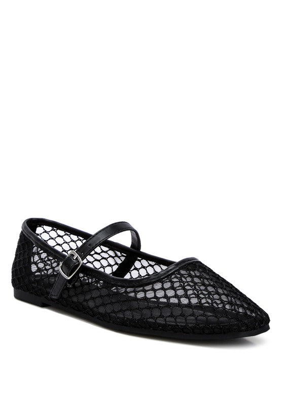 Averona Mesh Mary Jane Flats - Lorenza Alessandra