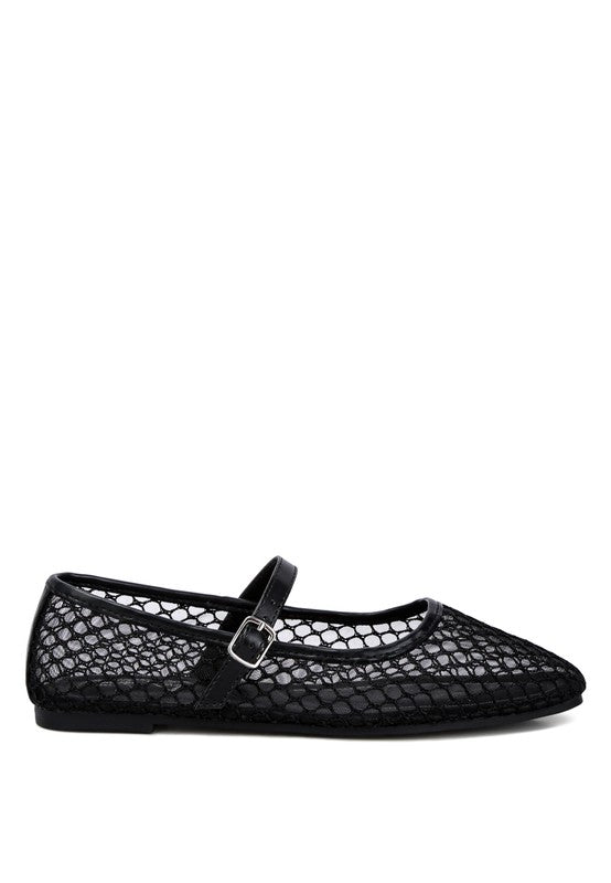 Averona Mesh Mary Jane Flats - Lorenza Alessandra