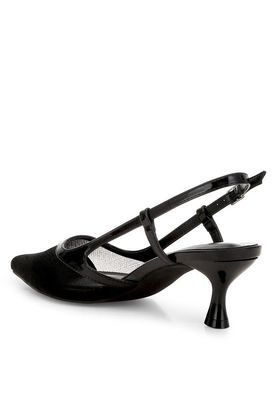 Axton Kitten Heel Slingback Sandals - Lorenza Alessandra