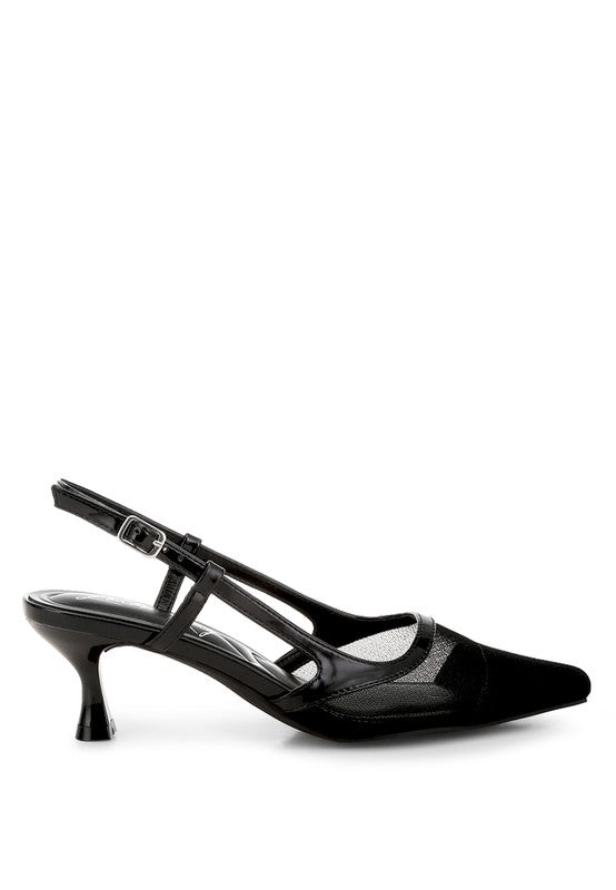 Axton Kitten Heel Slingback Sandals - Lorenza Alessandra