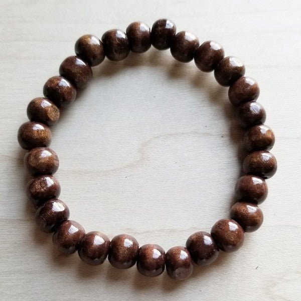 Bracelet Bar - Large Wood Beaded Stretch Bracelet - Lorenza Alessandra