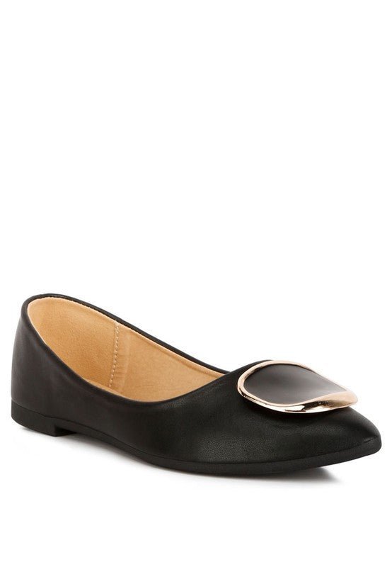 Brooch Embellished Ballet Flats - Lorenza Alessandra