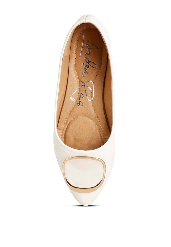 Brooch Embellished Ballet Flats - Lorenza Alessandra