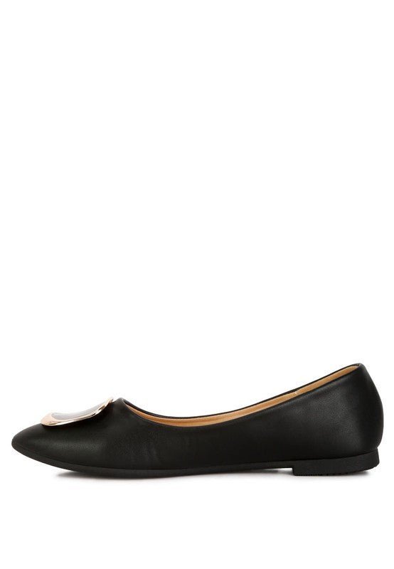 Brooch Embellished Ballet Flats - Lorenza Alessandra