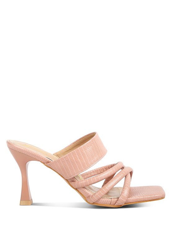 CHIRI Criss Cross Strap Spool Heel Sandals - Lorenza Alessandra