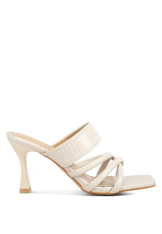 CHIRI Criss Cross Strap Spool Heel Sandals - Lorenza Alessandra